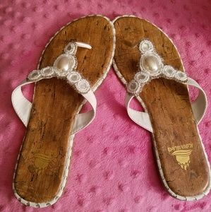 Beaded flip flops
